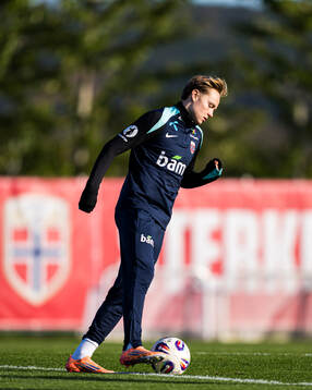 Andreas Schjelderup of the Norwegian national football team