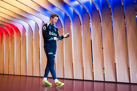Goalkeeper Mathias Dyngeland of the Norwegian national