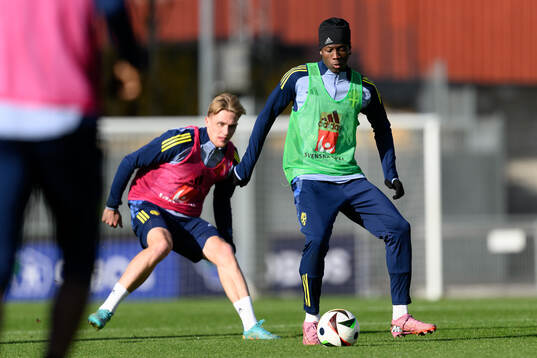 Alieu Nije of the Swedish under-21 national football team