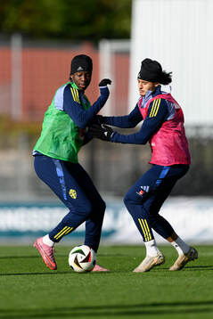 Alieu Nije and Amin Boudri of the Swedish under-21 national