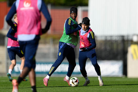 Alieu Nije and Amin Boudri of the Swedish under-21 national