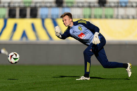 Goalkeeper Andre Picornell of the Swedish under-21 national