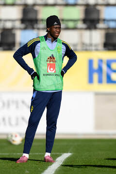 Alieu Njie of the Swedish under-21 national football team