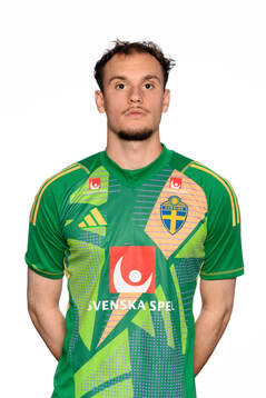 Goalkeeoer Elis Bishesari poses for a portrait