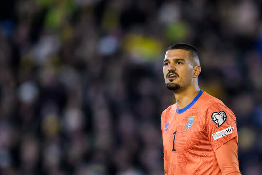 Goalkeeper Arijanet Muric of Kosovo