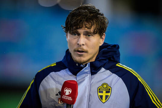 Victor Nilsson Lindelöf of Sweden in the Viaplay studio