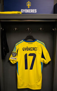 The jersey of Viktor Gyökeres in the dressing room of