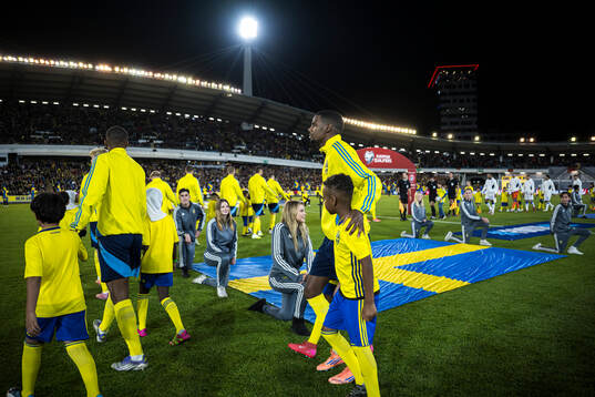 Alexander Isak of Sweden enters the pitch