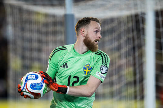 Goalkeeper Viktor Johansson of Sweden