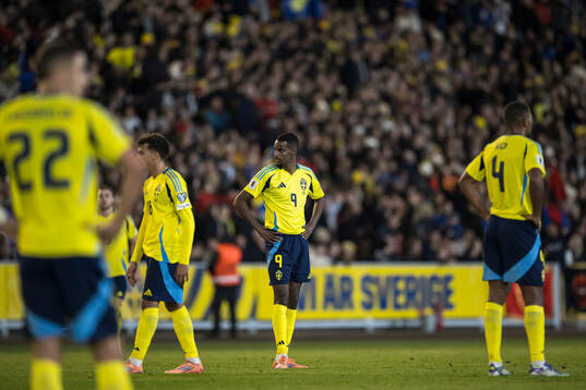 Alexander Isak of Sweden looks dejected