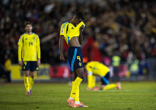 Alexander Isak of Sweden looks dejected