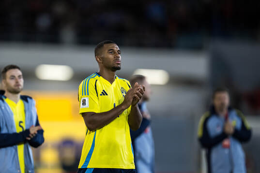 Isak Hien of Sweden looks dejected