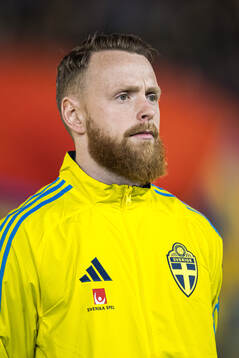 Goalkeeper Viktor Johansson of Sweden