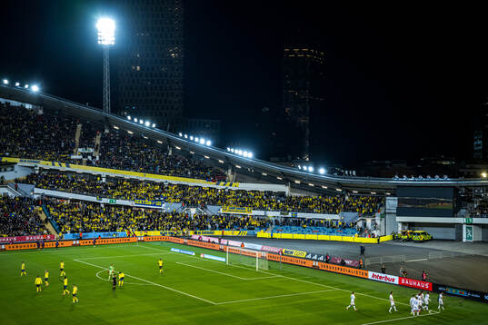 Players of Kosovo celebrate the 0-1 goal