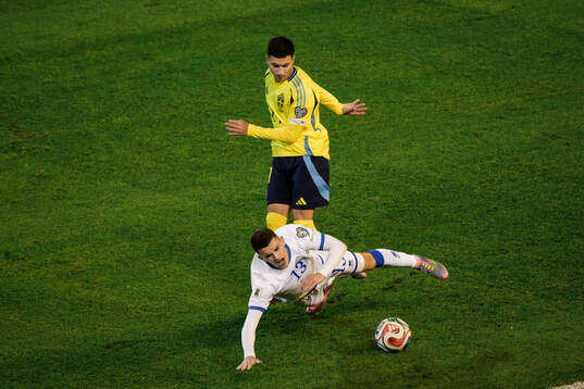 Roony Bardghji of Sweden and Dion Gallapeni of Kosovo