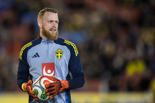 Goalkeeper Viktor Johansson of Sweden