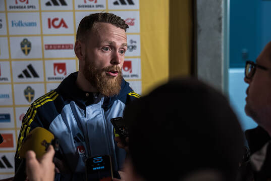Goalkeeper Viktor Johansson of Sweden in the mixed