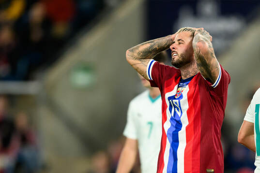 Aron Dønnum of Norway looks dejected