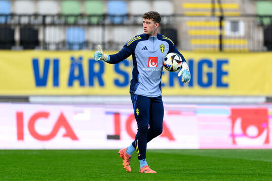 Goalkeeper Viktor Andersson of Sweden