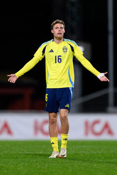 Lukas Björklund of Sweden reacts