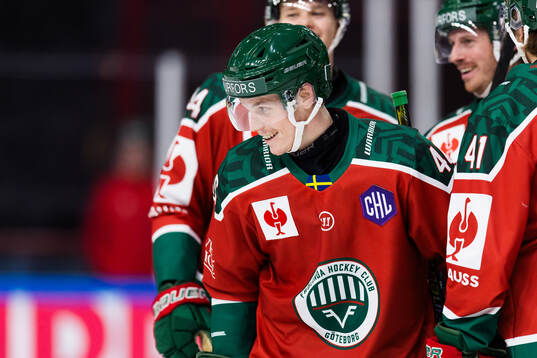 Dominik Egli of Frölunda celebrates