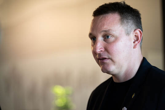 Kim Källström, head of football, at a press conference