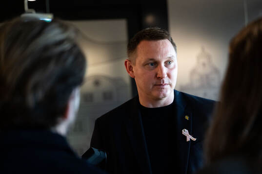 Kim Källström, head of football, at a press conference