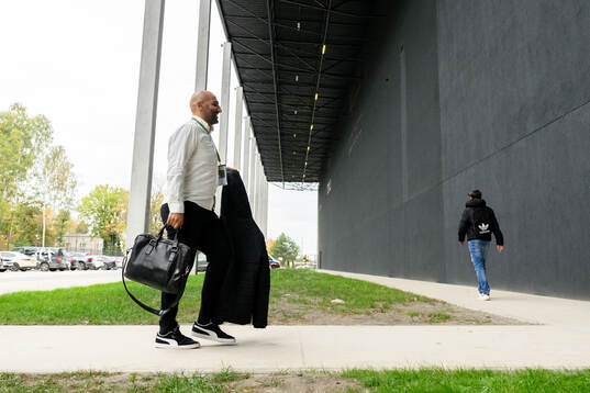 Coach Mak Lind of Häcken arrives at the arena ahead the