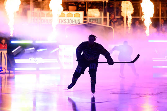 HV71s spelare äntrar isen