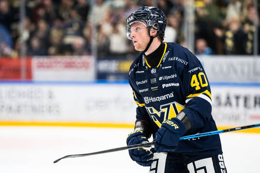 HV71s Oskar Stål-Lyrenäs jublar