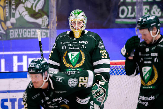 Färjestads målvakt Melker Thelin