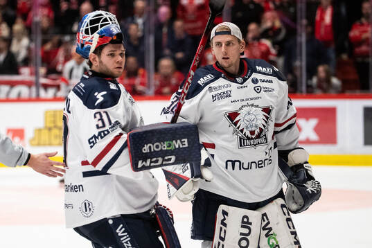Linköpings målvakt Jesper Myrenberg och målvakt Waltteri