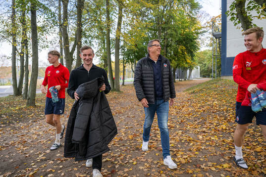 Helsingborgs Benjamin Örn, akademichef Martin Biärsjö,