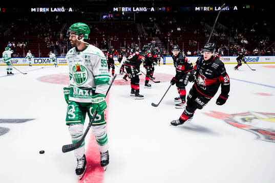 Rögles Mark Friedman och Malmö Redhawks Filip Björkman