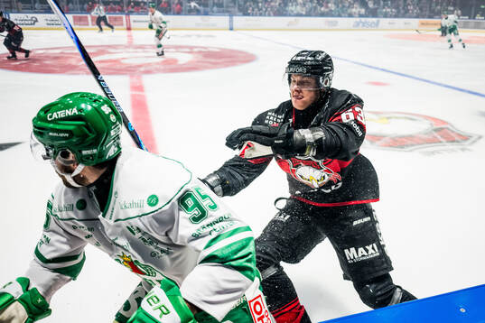 Rögles Mark Friedman och Malmö Redhawks Fredrik Händemark