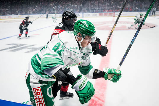 Rögles Lubos Horky och Malmö Redhawks Filip Björkman