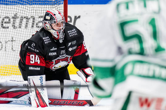 Malmö Redhawks målvakt Marek Langhamer deppar
