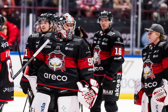 Malmö Redhawks målvakt Marek Langhamer deppar