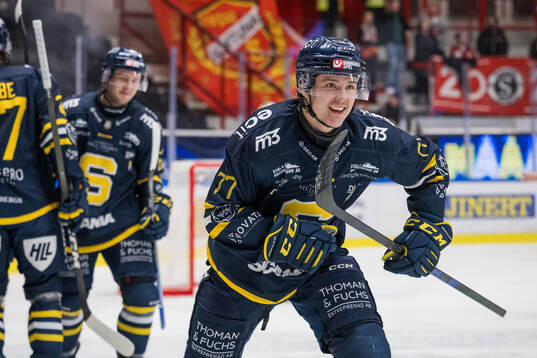 Södertäljes Brett Stapley jublar