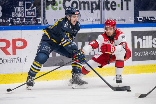 Södertäljes Brett Stapley och Almtunas Kalle Eriksson