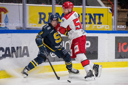 Södertäljes Patrik Zackrisson och Almtunas Albin Udd