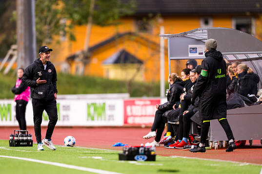 Head coach Erik Mjelde of Arna-Bjørnar reacts