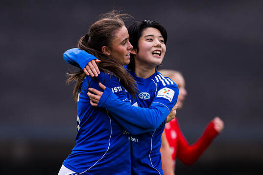 Emma Sæther of Molde celebrates