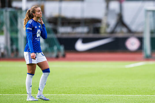 Mille Aune of Molde looks dejected