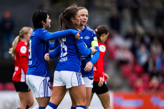 Emma Sæther of Molde celebrates