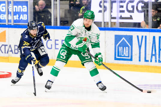 HV71s Olle Alsing och Rögles Leon Bristedt