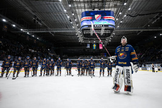 Djurgårdens målvakt Magnus Hellberg jublar