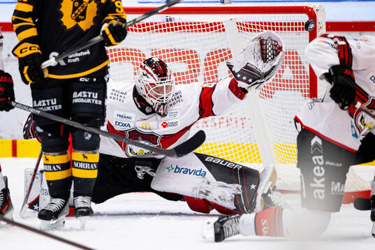 Malmö Redhawks målvakt Oskar Blomgren