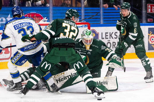 Leksands Olle Strandell och Färjestads Magnus Nygren och