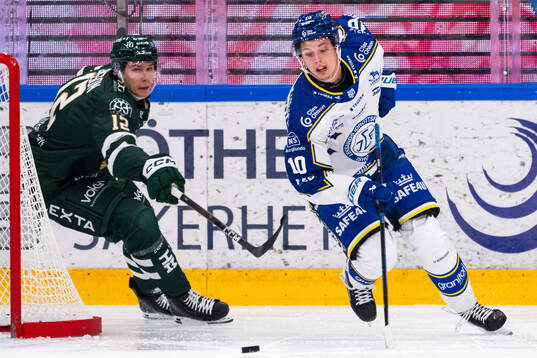 Färjestads Christoffer Jansson och Leksands Anton Johansson